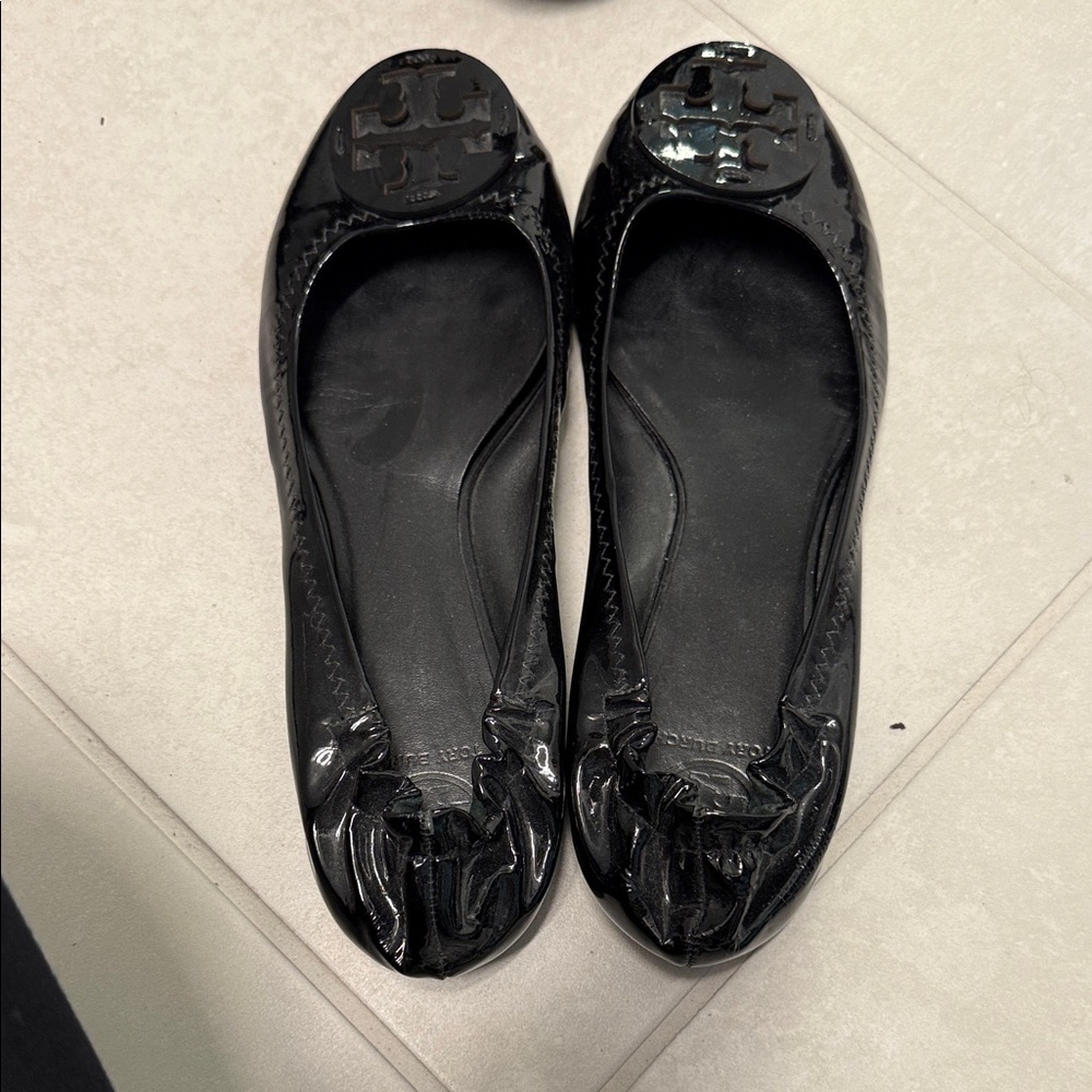 Tory Burch Glossy Black Flats